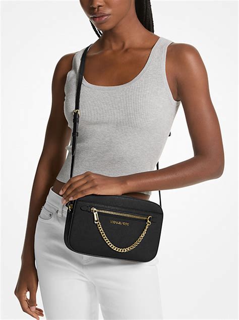 michael kors jet set saffiano leather crossbody|mk jet set saffiano crossbody.